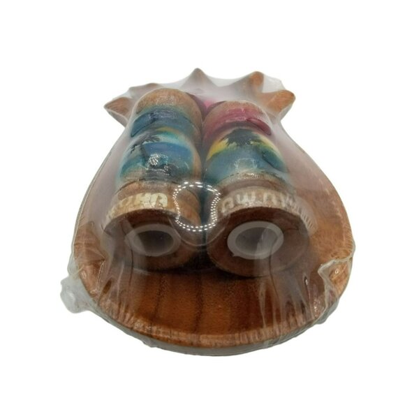Salt Pepper Shakers Wooden Pineapple Bowl Aloha Hawaii Souvenir Vintage 3 Piece - Picture 6 of 14